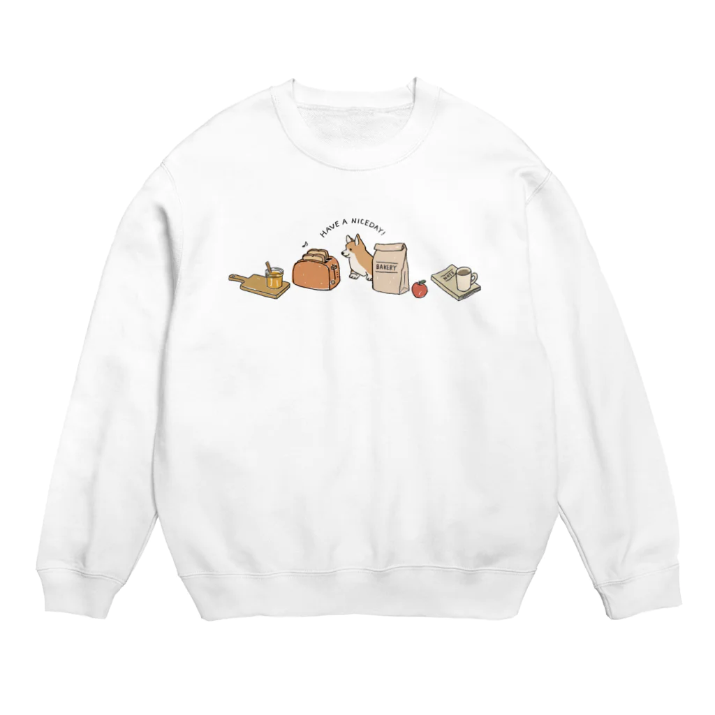 kiki25のコーギーと朝ごはん Crew Neck Sweatshirt