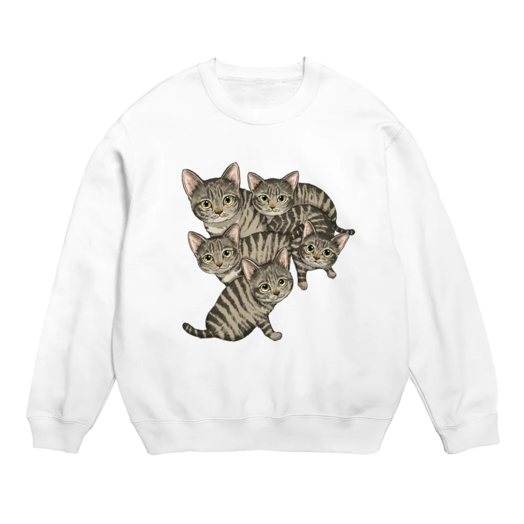 縁-yukari-のキジトラ軍団 Crew Neck Sweatshirt