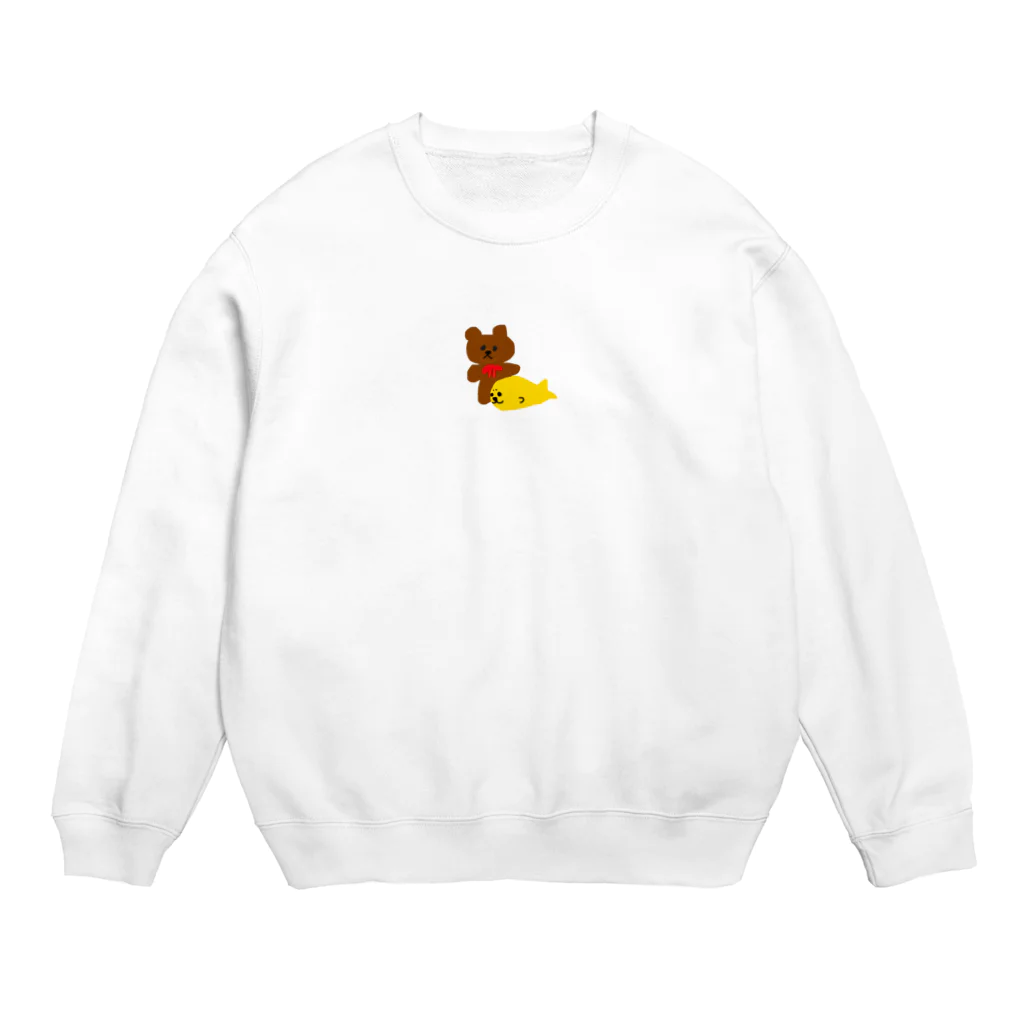 ひゅるりらのうちのくまちゃんとぎょぴ Crew Neck Sweatshirt