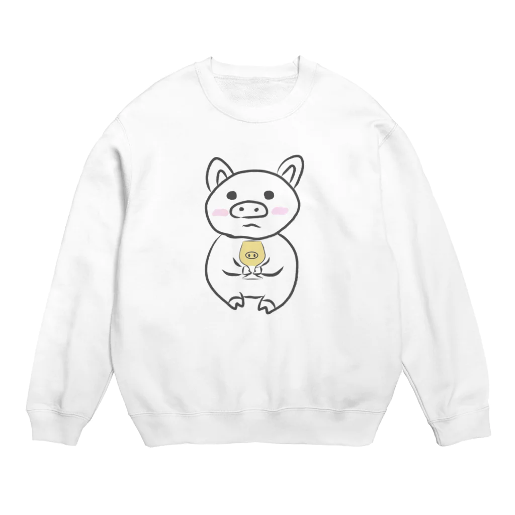 乾杯待ちのぶたの乾杯待ちのぶた　カラーver. Crew Neck Sweatshirt