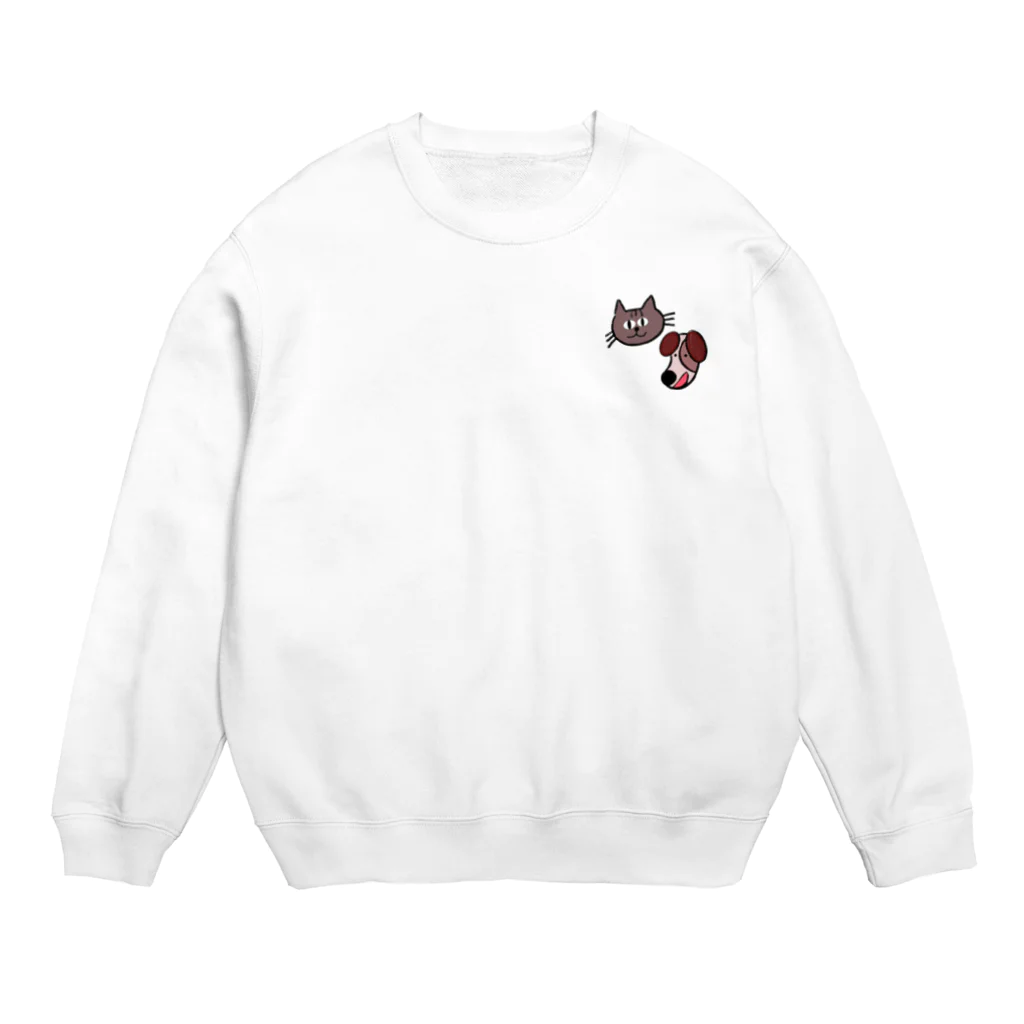 アヒルノコのマヤーとイングワァー（猫と犬） Crew Neck Sweatshirt