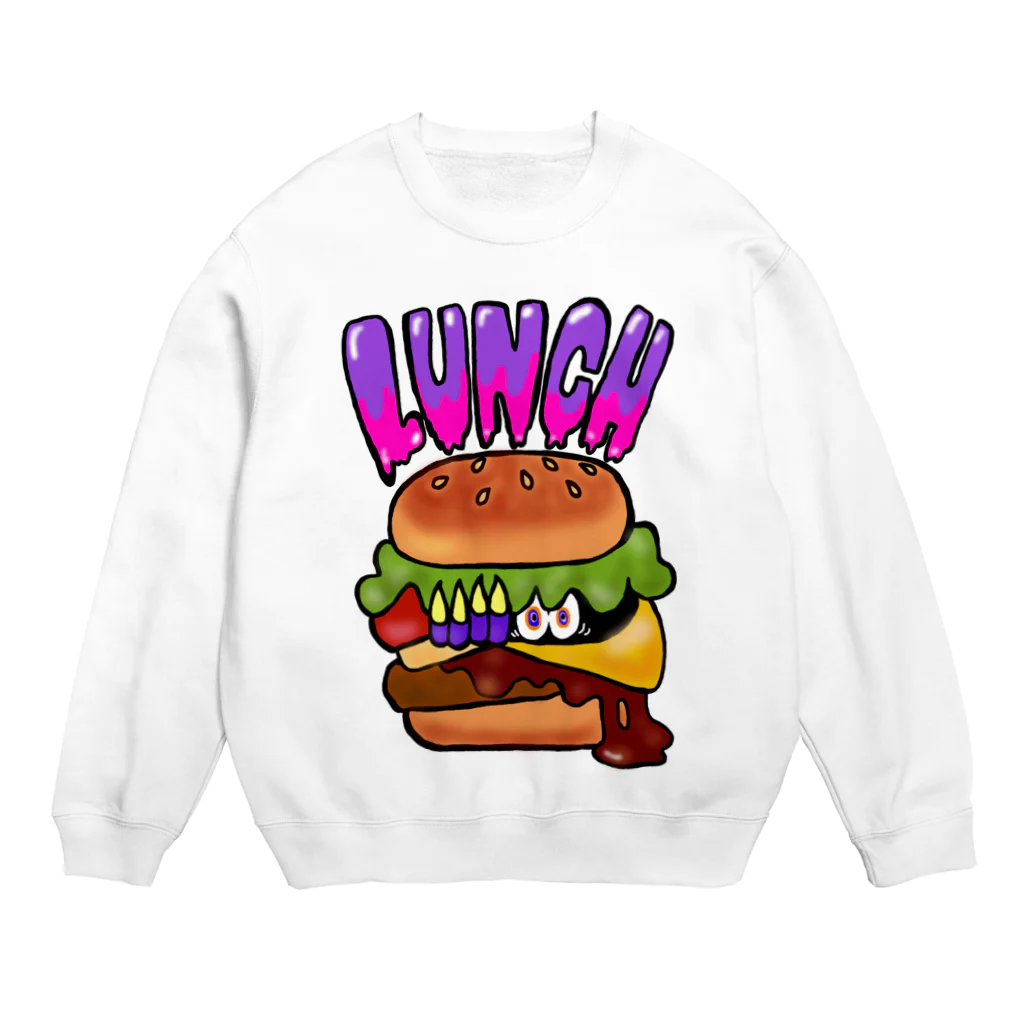 あやしいおばさん くろまめさんのランチ（チーズバーガー） Crew Neck Sweatshirt