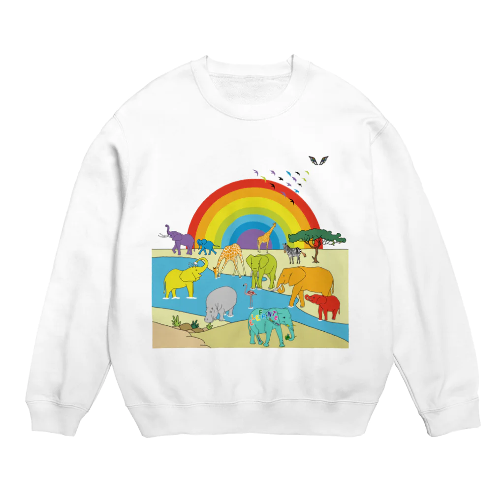 KANAT  LAMHITAのサファリの象たち Crew Neck Sweatshirt