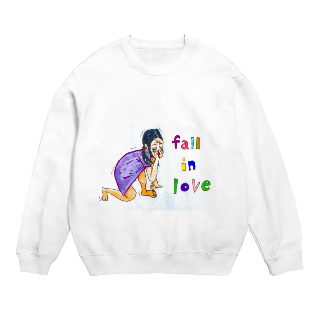 オロシワイワイアイレンアラスムのfall   in  loveえつこさん Crew Neck Sweatshirt