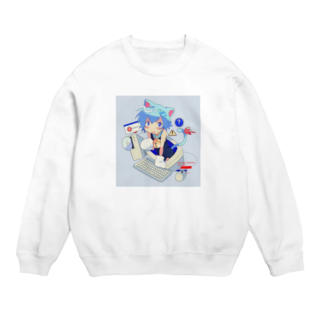 🐰🐱セサミ🐻🐼のにゃおー💻 Crew Neck Sweatshirt