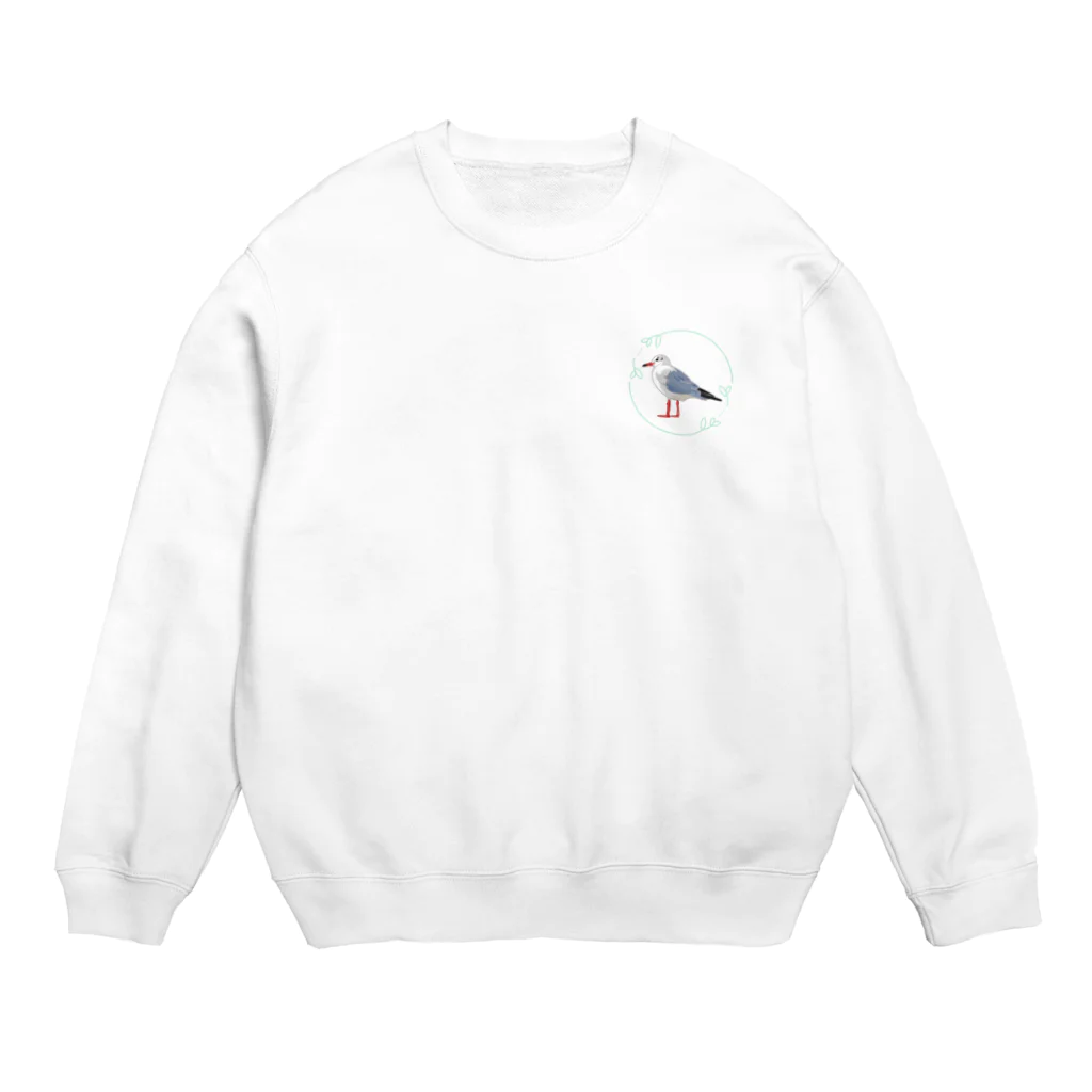 やちよ｜リアル鳥イラストのユリカモメさん Crew Neck Sweatshirt