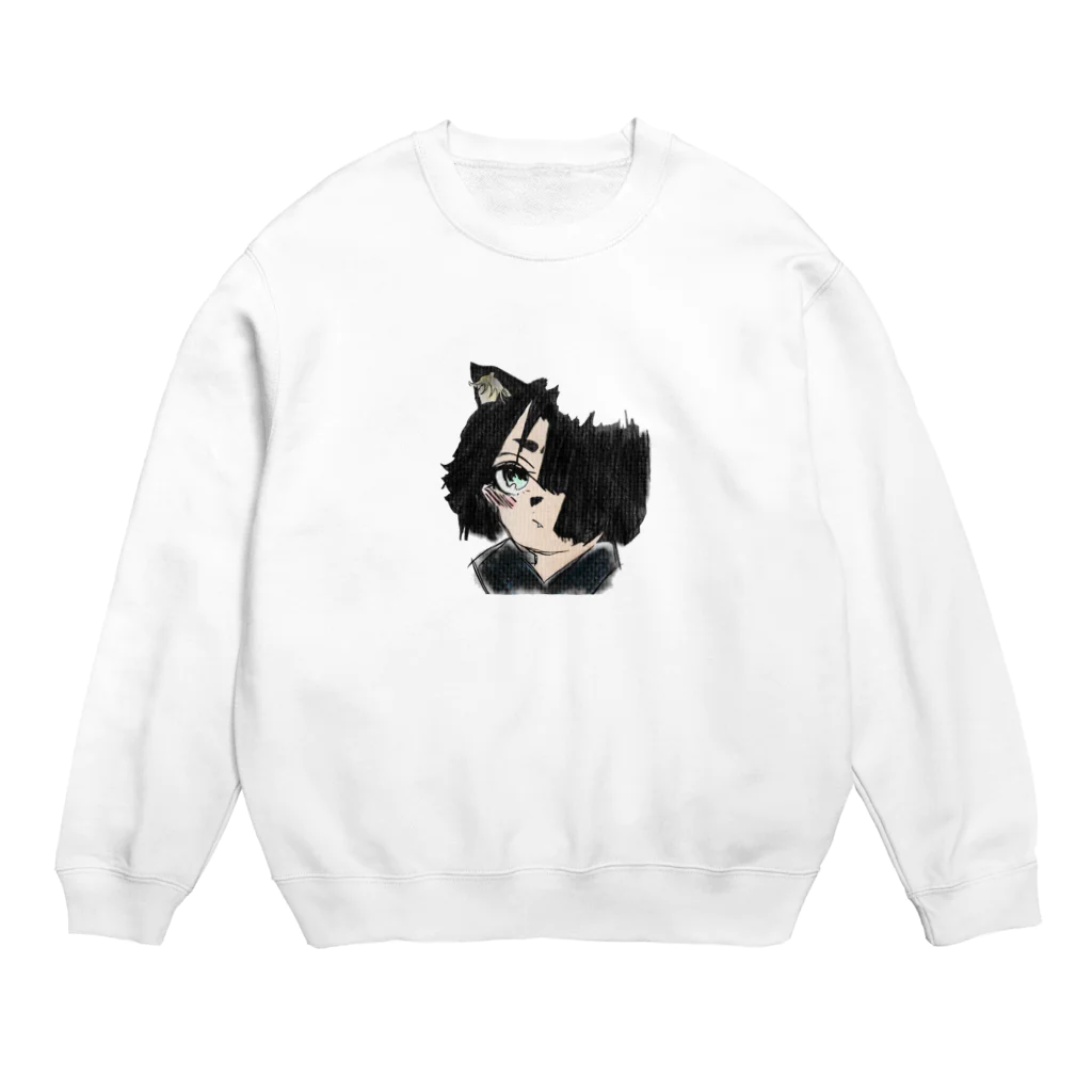 みつまめこshopの猫耳少女 Crew Neck Sweatshirt