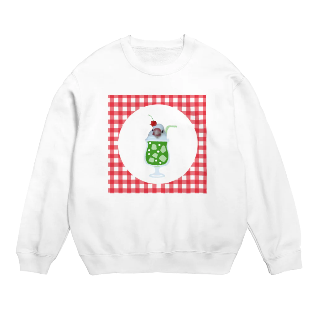 bunbunのメロンソーダ文鳥　ギンガム Crew Neck Sweatshirt