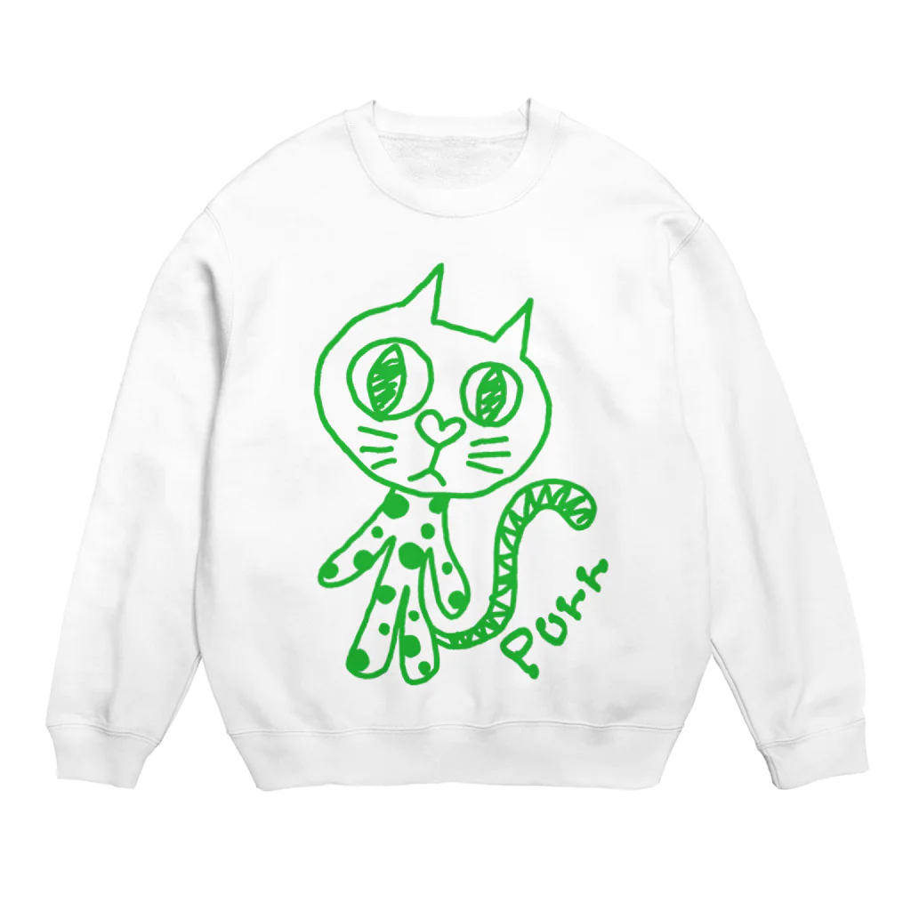 purr-gorogoroのＰｕｒｒ グリーン Crew Neck Sweatshirt