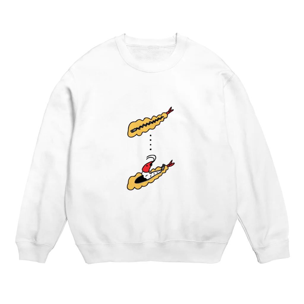 PokuStarの海老天から海老が出る Crew Neck Sweatshirt