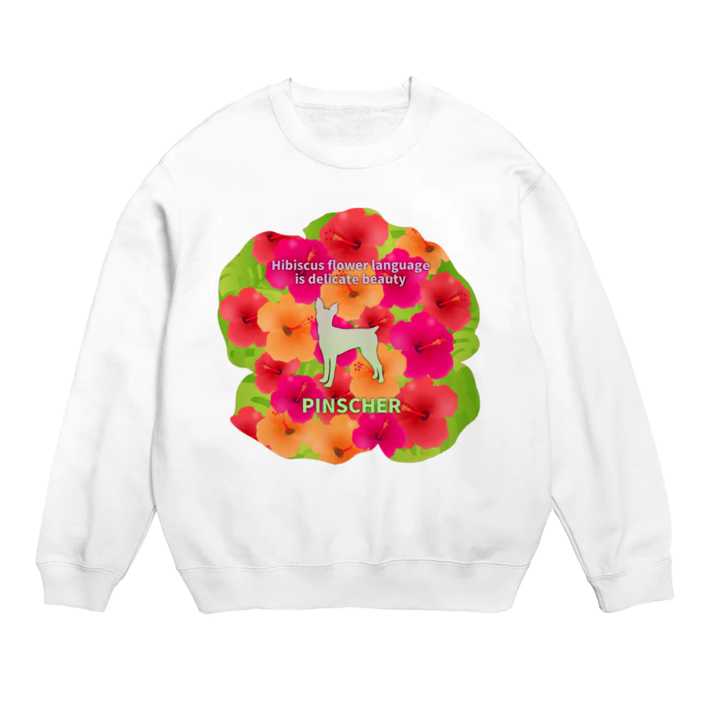 onehappinessのピンシャー　hibiscus　花言葉　onehappiness Crew Neck Sweatshirt