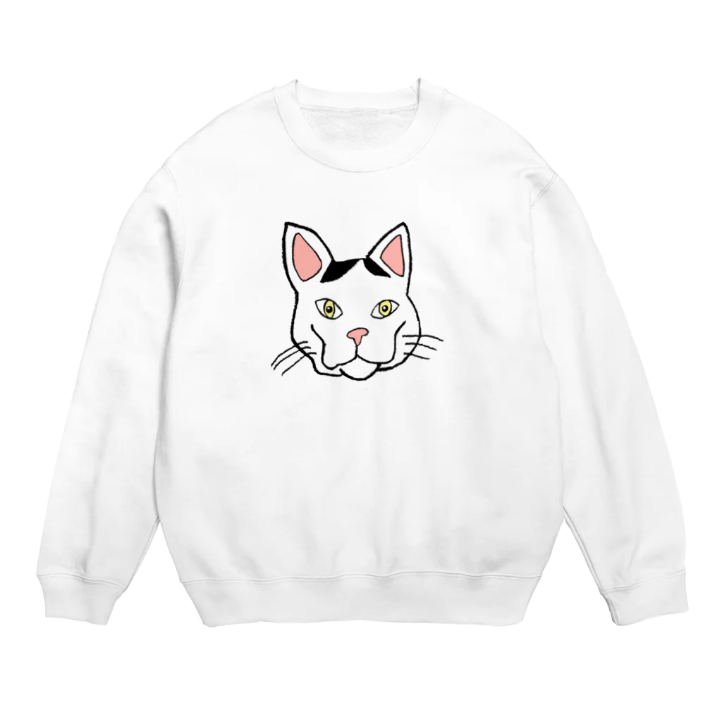 しゃけぶり店の動物病院看板猫骸骨顔 おちくん リアルver Crew Neck Sweatshirt