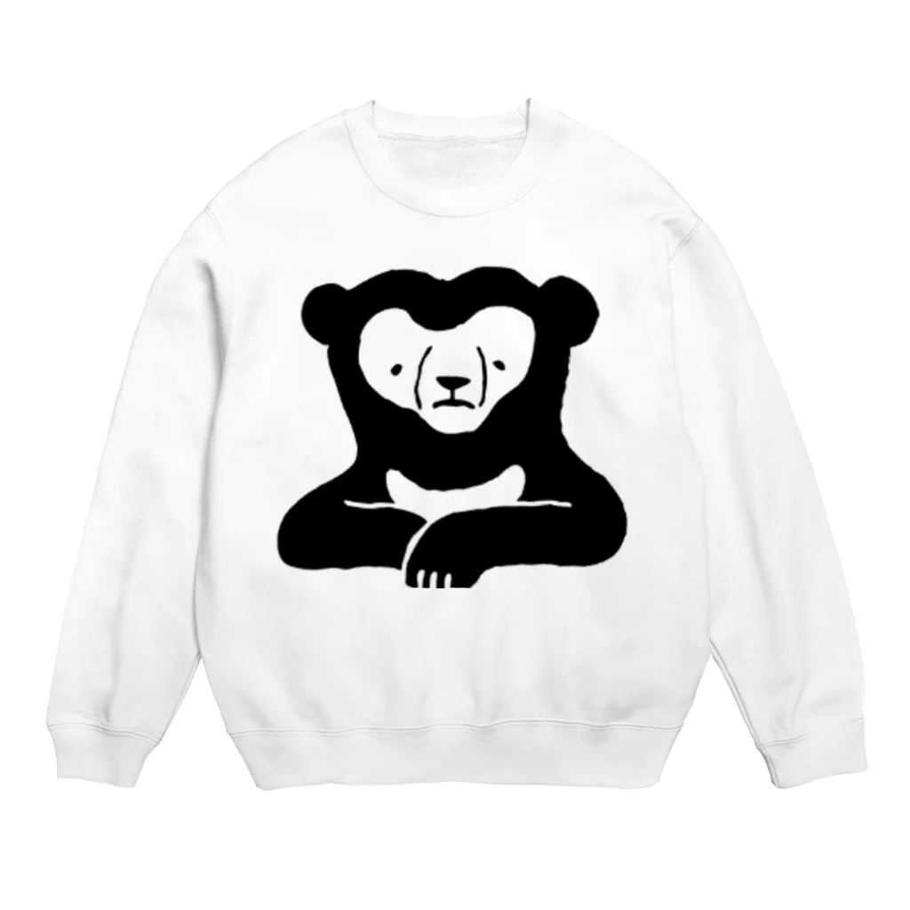 ナラティヴ・ラボ マーケットのくまざわくん（ブラックライン） Crew Neck Sweatshirt