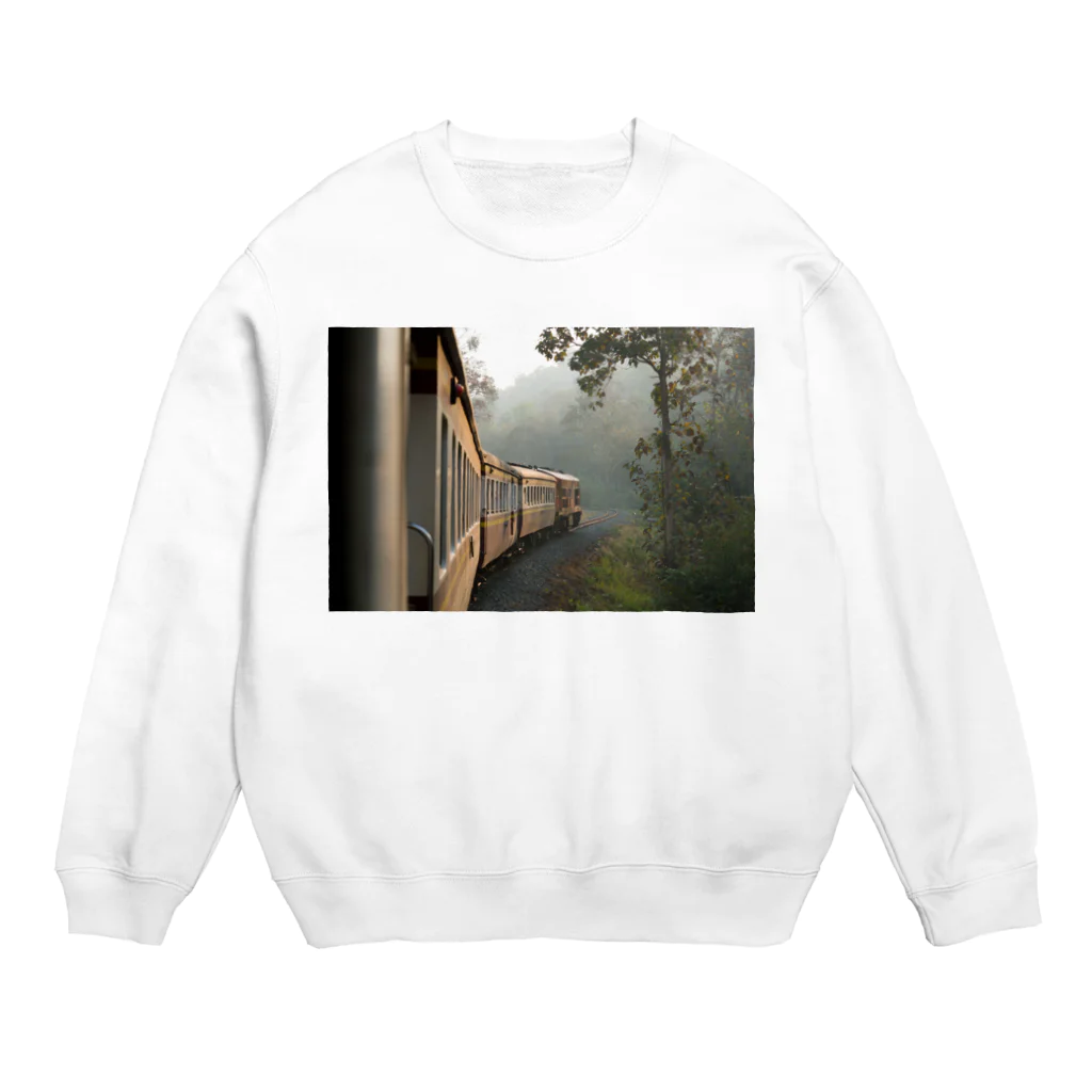 Second_Life_of_Railwaysの朝靄の中を駆け抜けるタイの鉄道 Crew Neck Sweatshirt