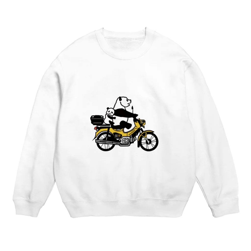 へっぽこデザインのクロスカブ　綺麗な黄色 Crew Neck Sweatshirt