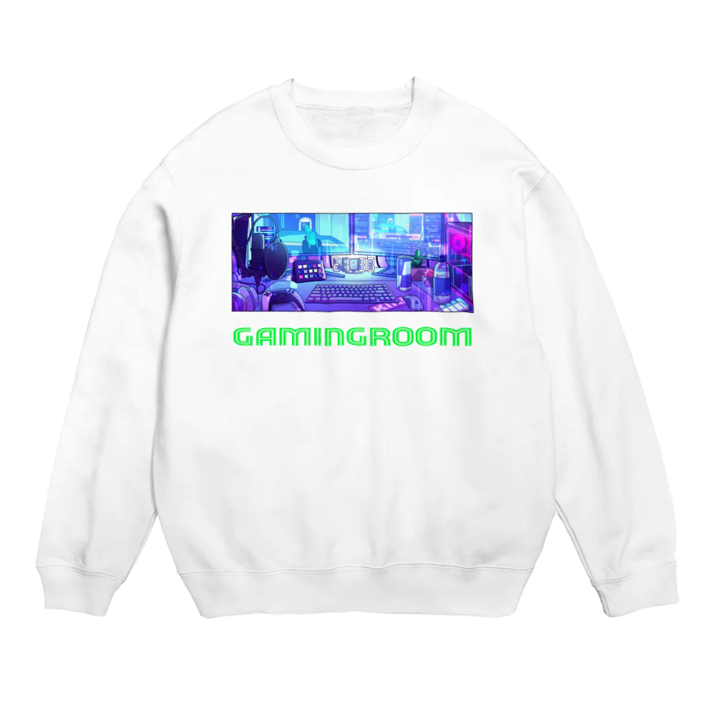 KiKi嬢のゲームがおともだち_グリーンVer Crew Neck Sweatshirt