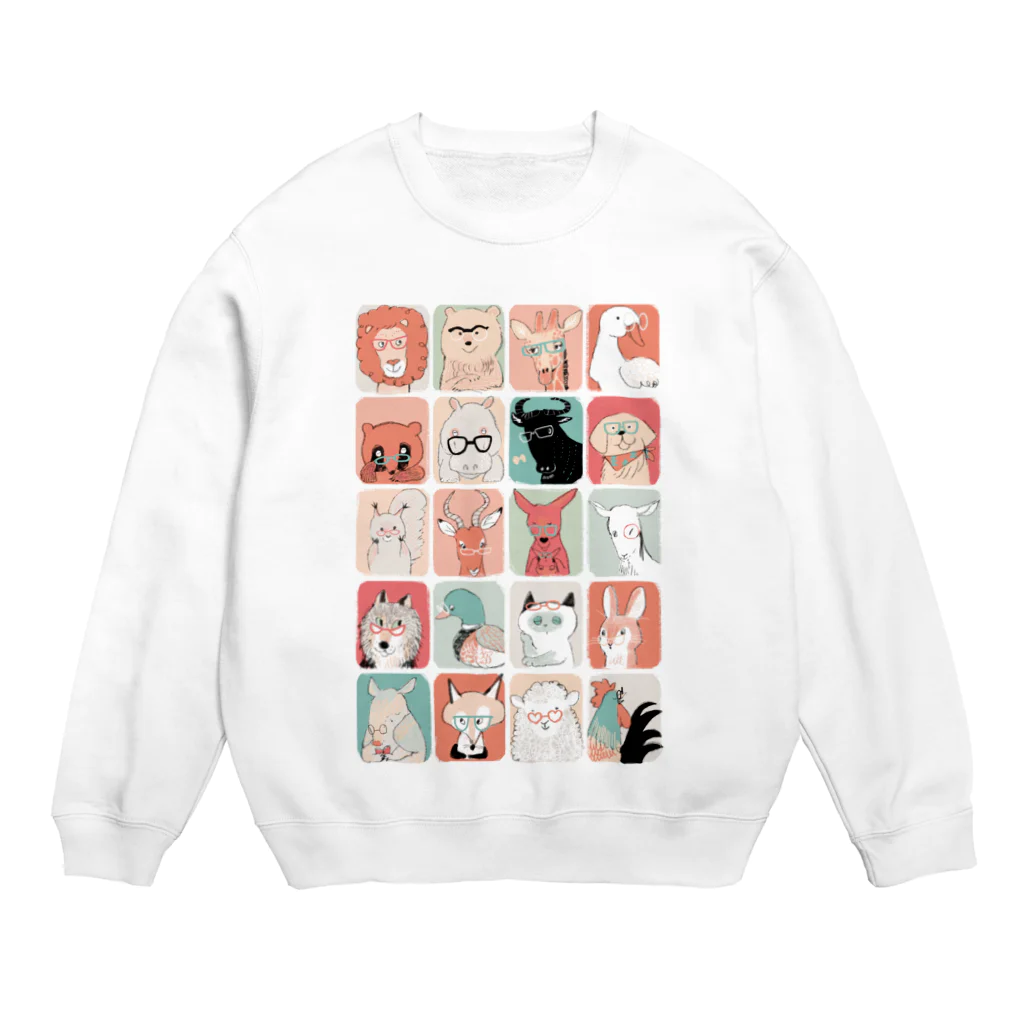 ももろ のメガネ３ Crew Neck Sweatshirt