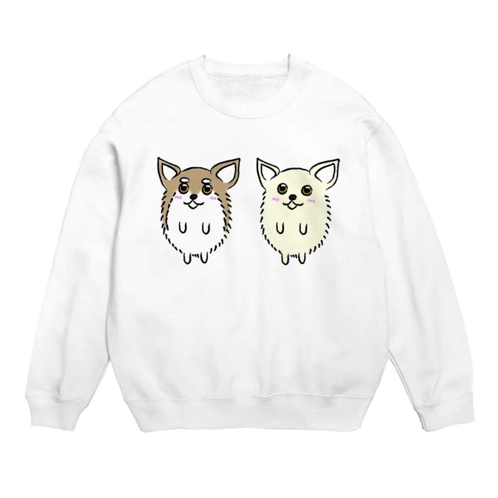 チワワのメロとミルク　「まんまるいぬ」YouTuber犬のチワワのメロとミルクのグッズ Crew Neck Sweatshirt