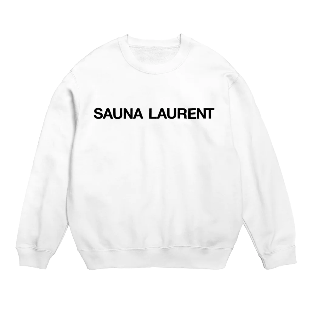 TOKYO LOGOSHOP 東京ロゴショップのSAUNA LAURENT-サウナローラン-黒ロゴ Crew Neck Sweatshirt