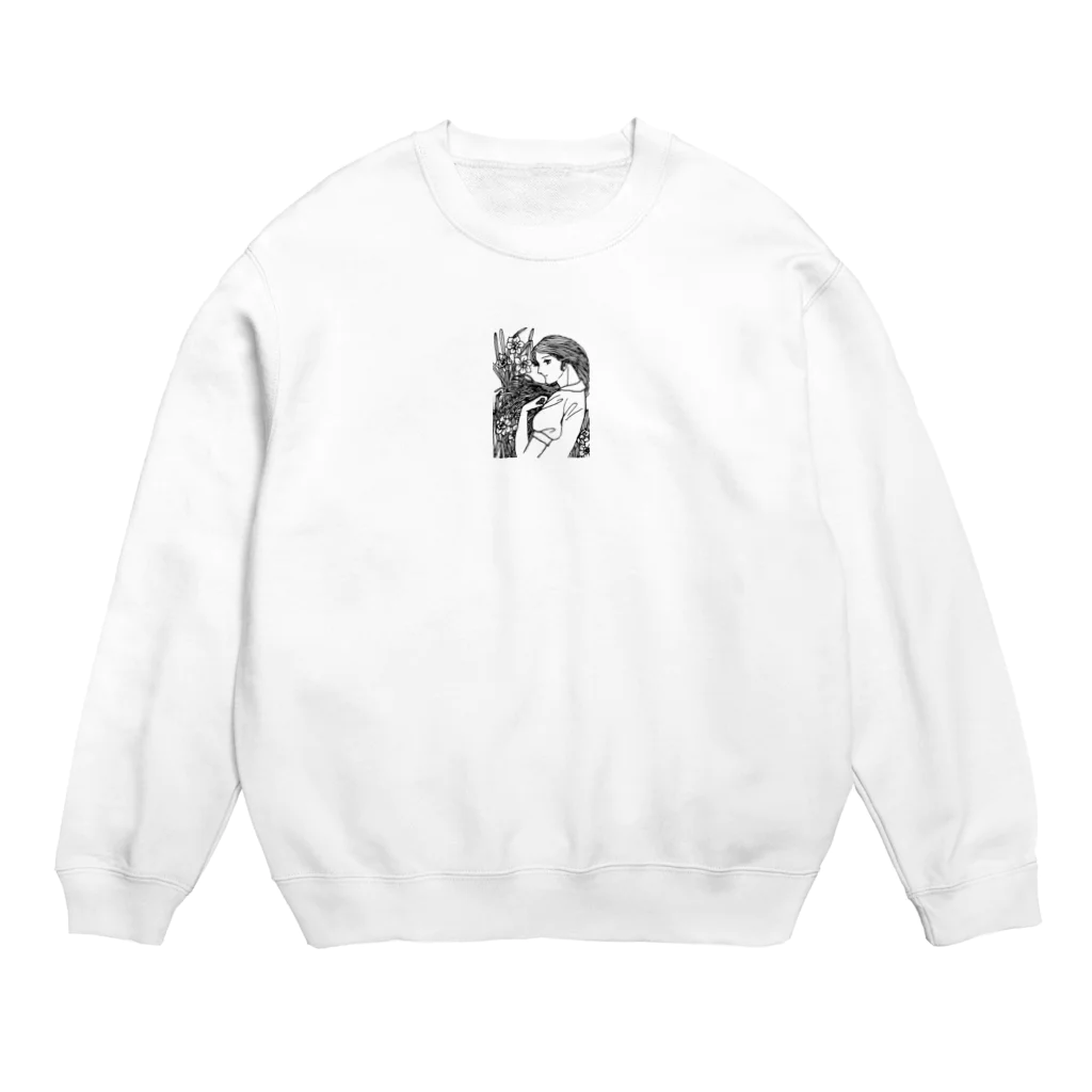 入り江わにアナログ店の水仙と女 Crew Neck Sweatshirt