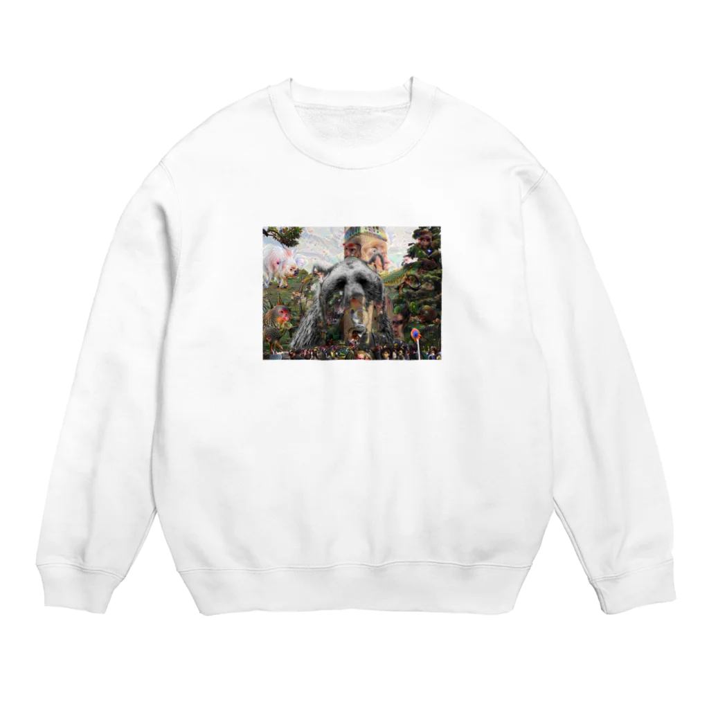 青虫の大熊に襲われる大隈重信 Crew Neck Sweatshirt