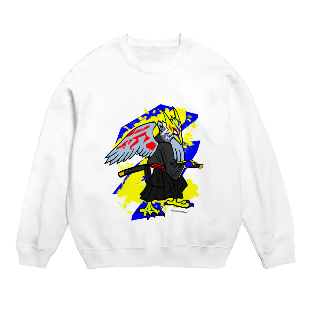 宇寅。の刀と猛禽類イメージのドラゴン Crew Neck Sweatshirt