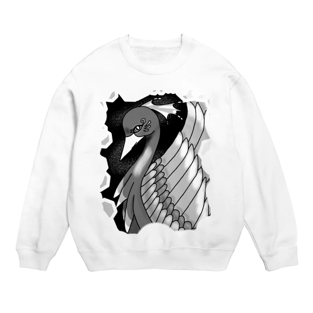 greetenの不死鳥アート　モノクロ Crew Neck Sweatshirt