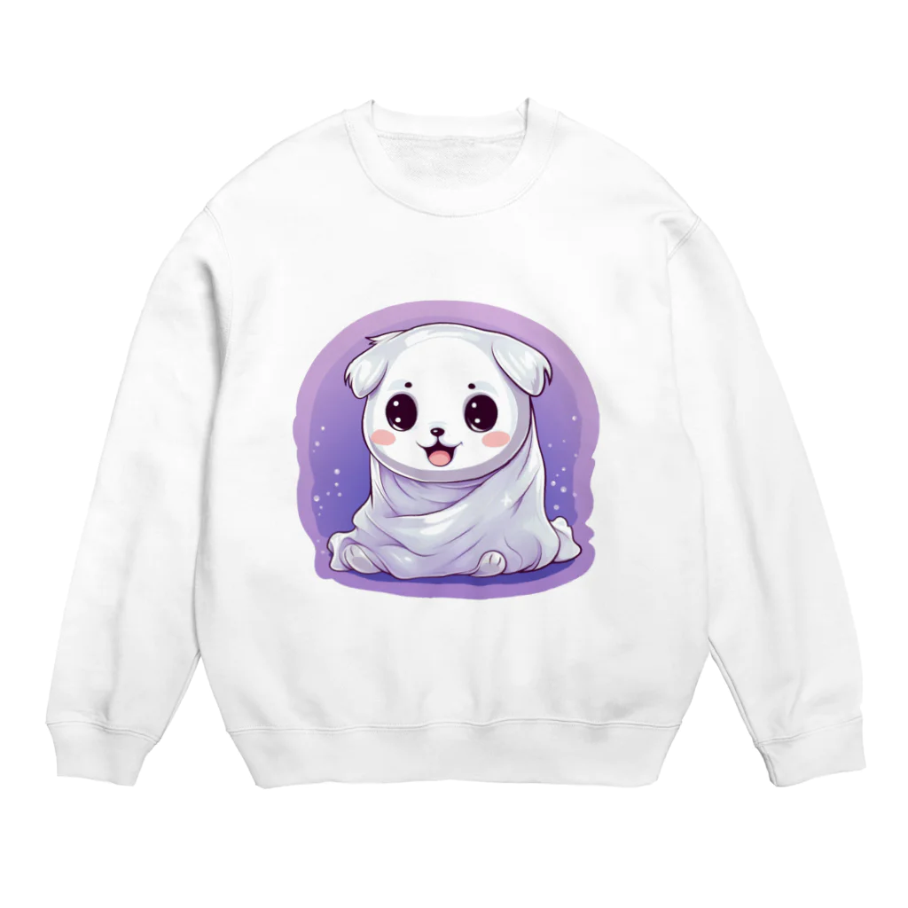 Vasetti_pressのオバケ子犬 Crew Neck Sweatshirt