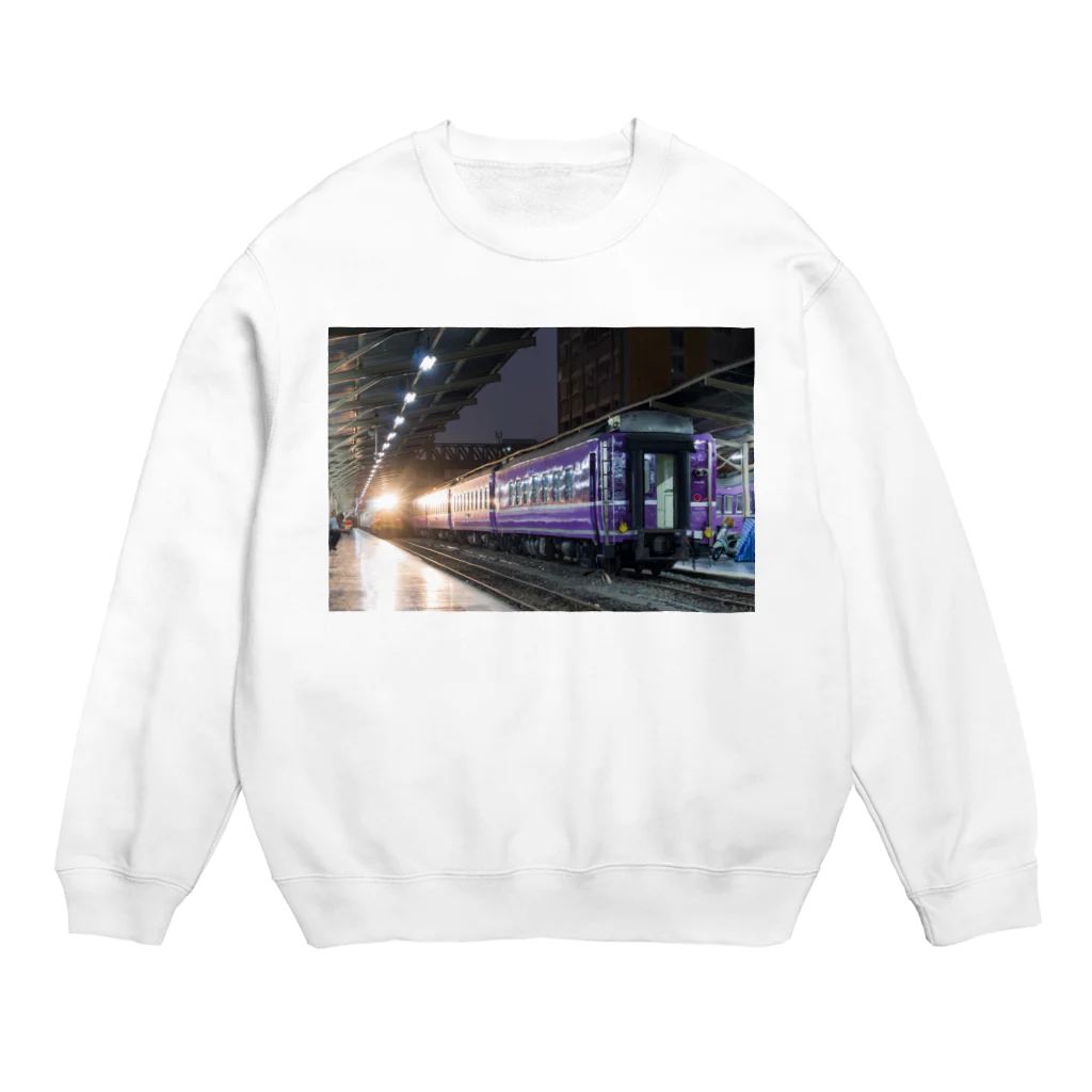 Second_Life_of_Railwaysのフアランポーン駅が寝床の元JRのブルートレイン Crew Neck Sweatshirt