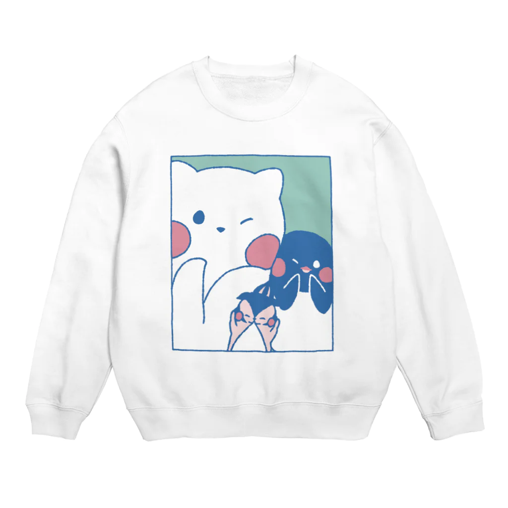 tafu tafuのかわいいポーズのしろぎんしま Crew Neck Sweatshirt