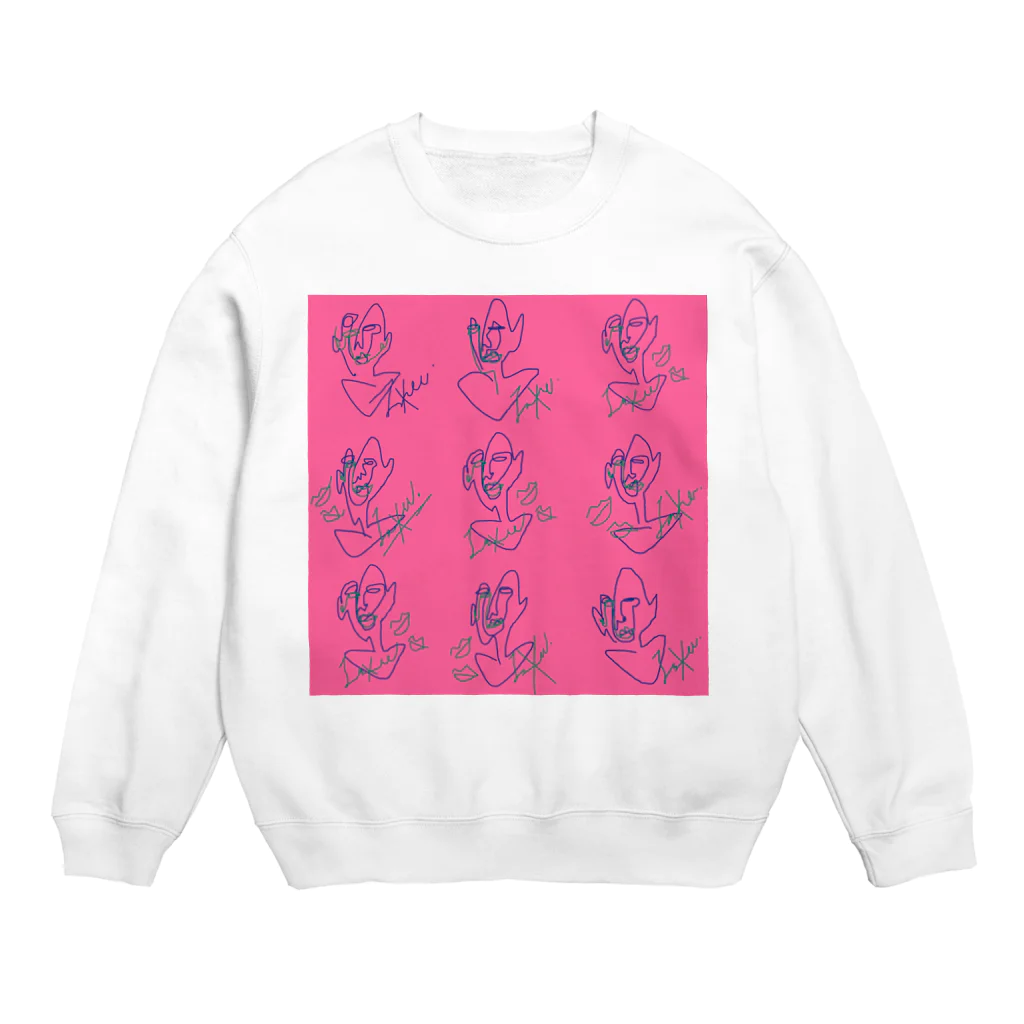 IzXu.のL i p s /pink Crew Neck Sweatshirt