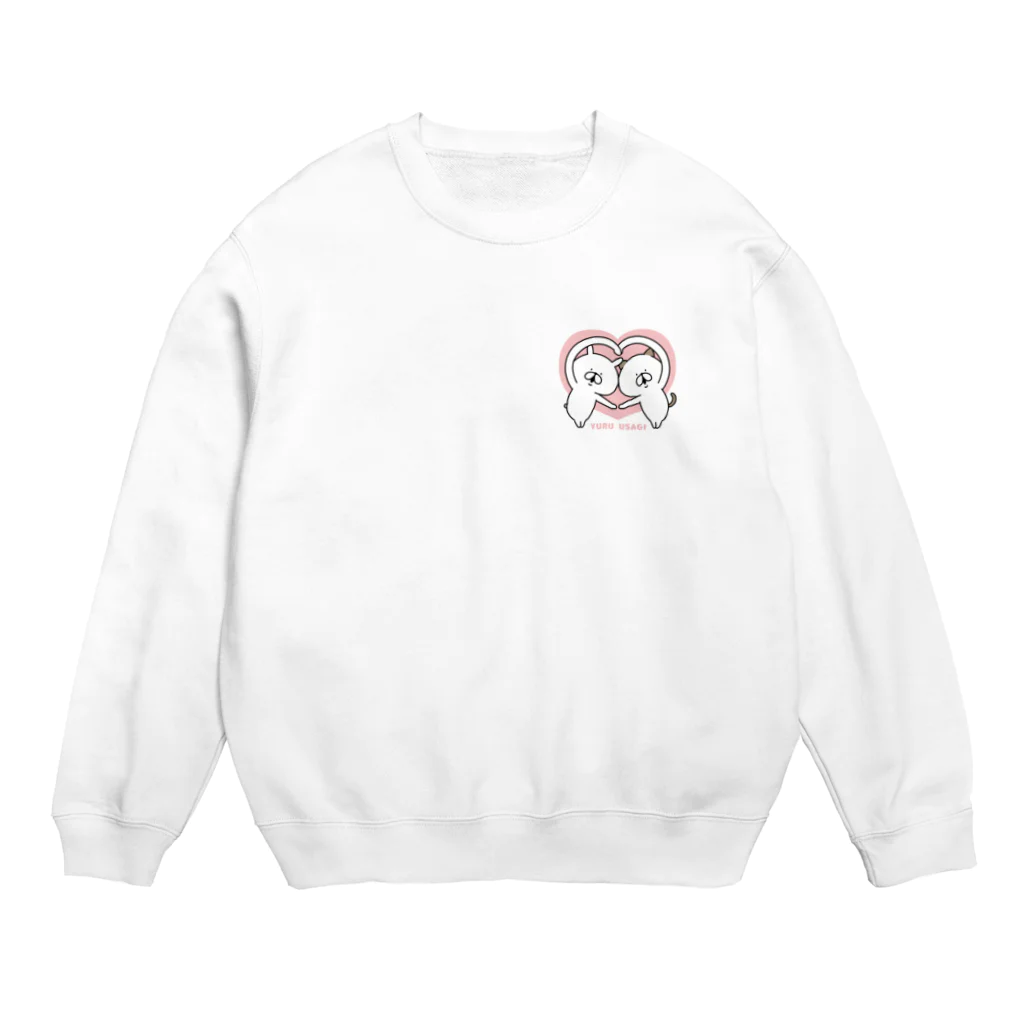 chococo_yuruusagiのゆるうさぎ ラブ Crew Neck Sweatshirt