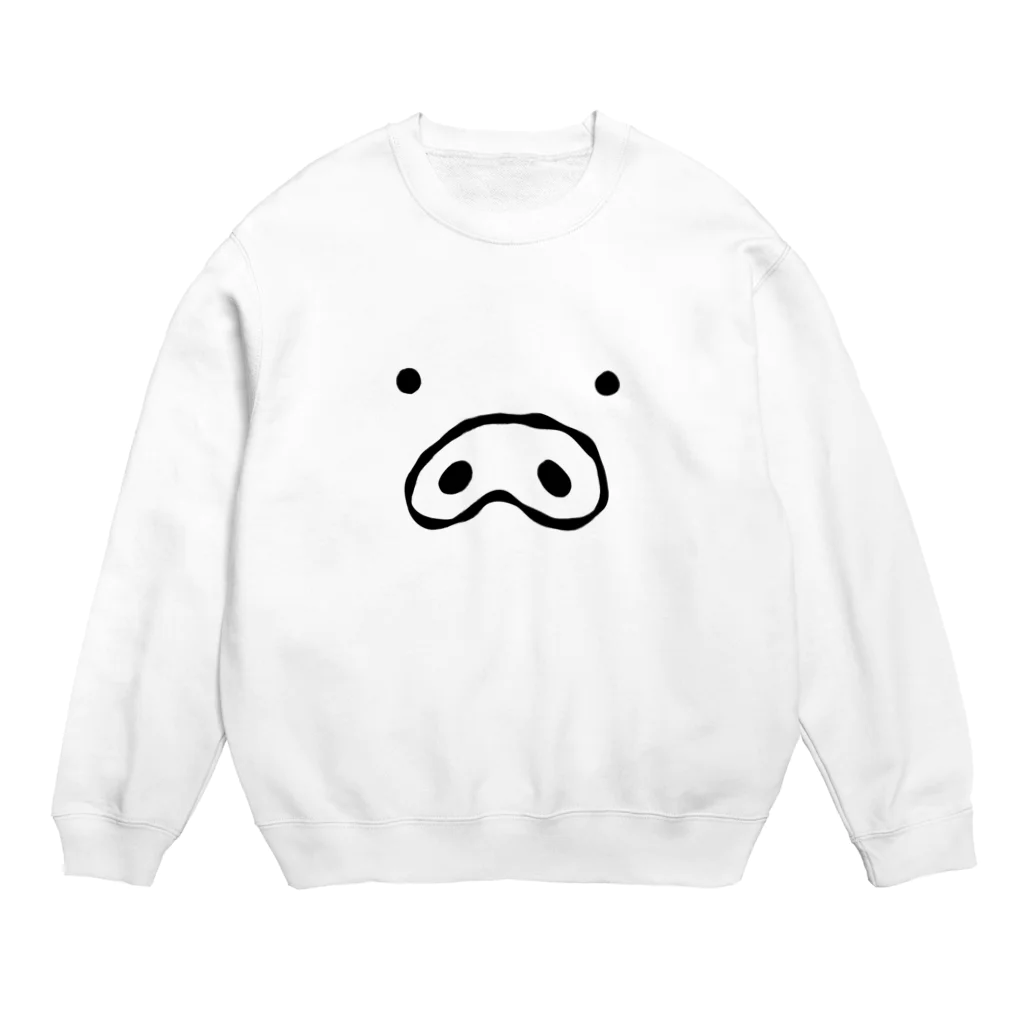 ゆるイラストのドあっぷ　ぶたさん Crew Neck Sweatshirt