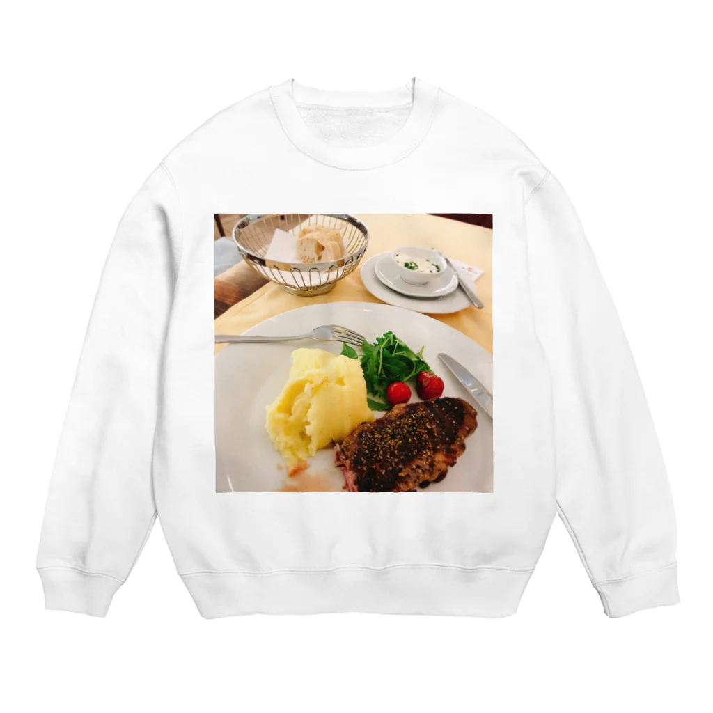 ちひろの美味しいステーキ Crew Neck Sweatshirt