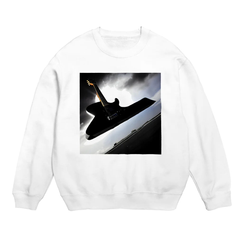 dolphineの空中に浮いてる巨大ギター Crew Neck Sweatshirt