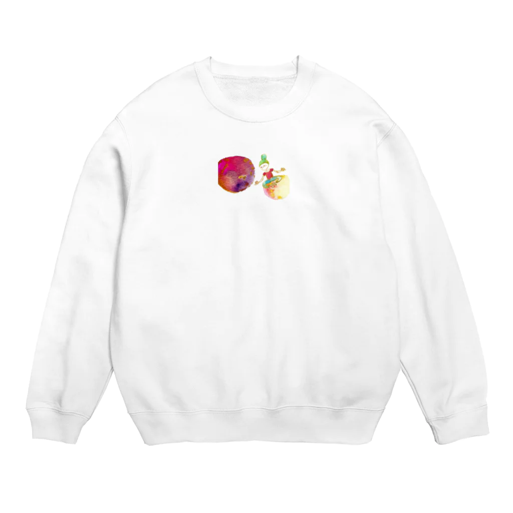 onmycolorの楽描き店のそばかすこちゃん on ball Crew Neck Sweatshirt