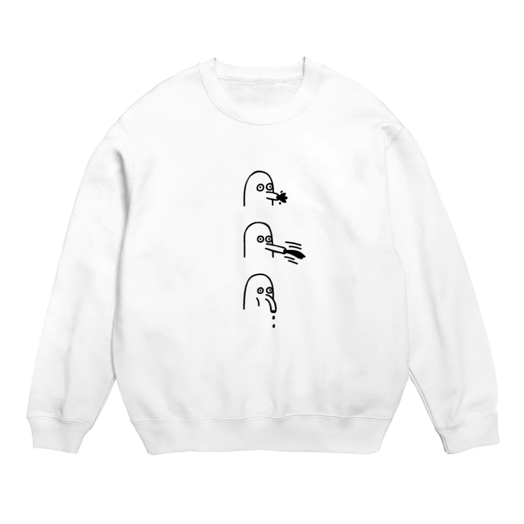 PokuStarのタコの墨切れ Crew Neck Sweatshirt