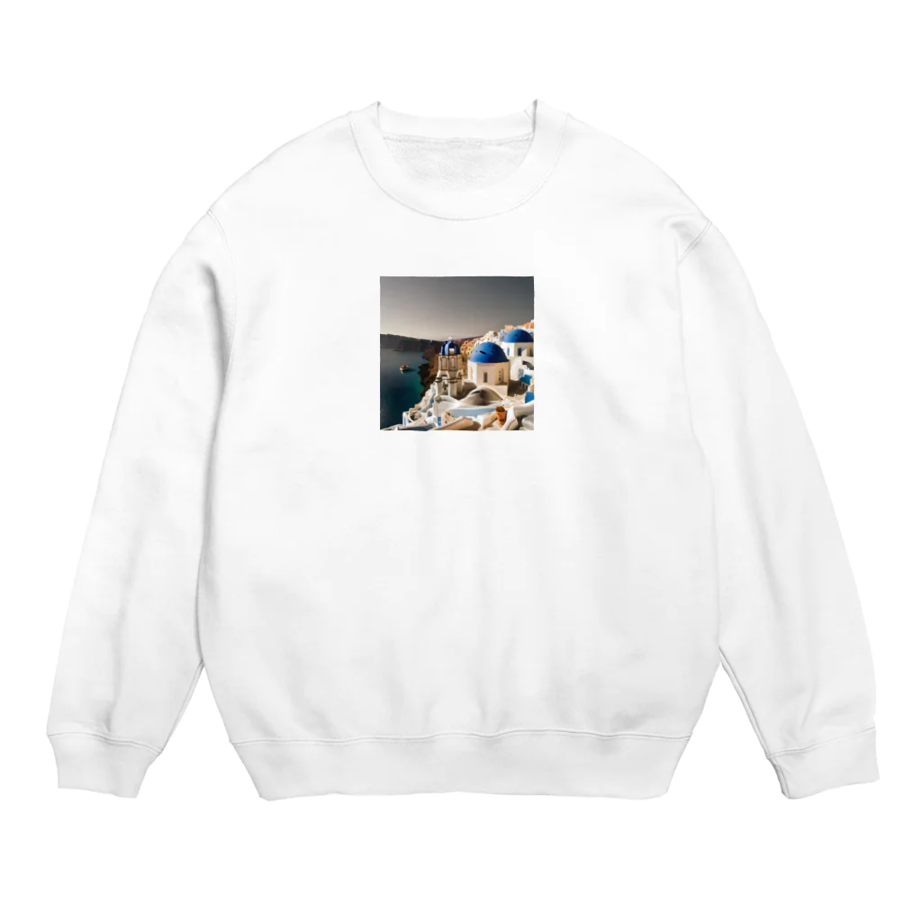 manopinoのおしゃれな街！サントリーニ島 Crew Neck Sweatshirt