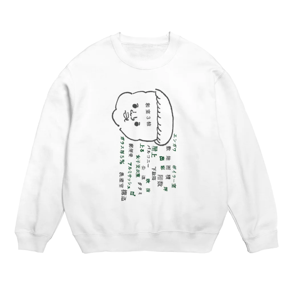 ナガキパーマの美しい間どり展(縦) Crew Neck Sweatshirt