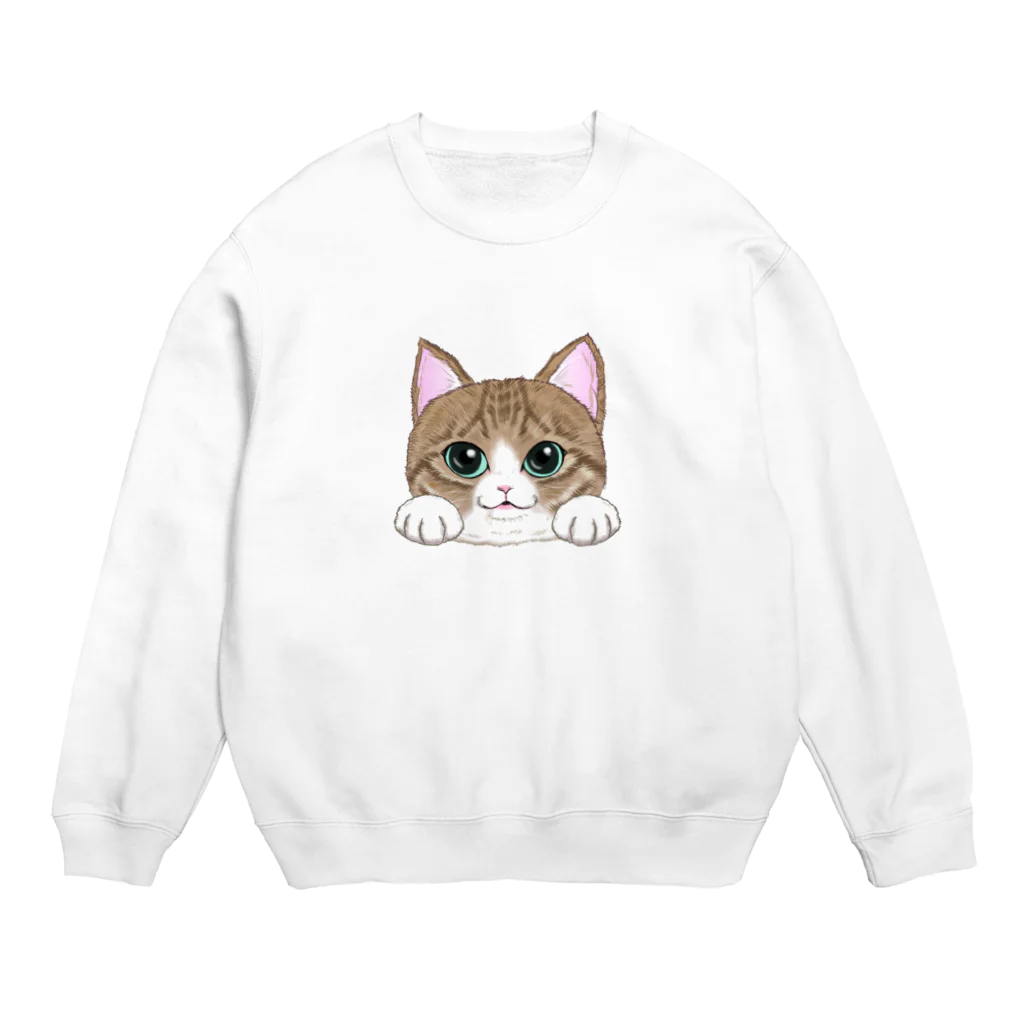 猫舌屋の猫舌屋の看板猫さん（顔アップ） Crew Neck Sweatshirt