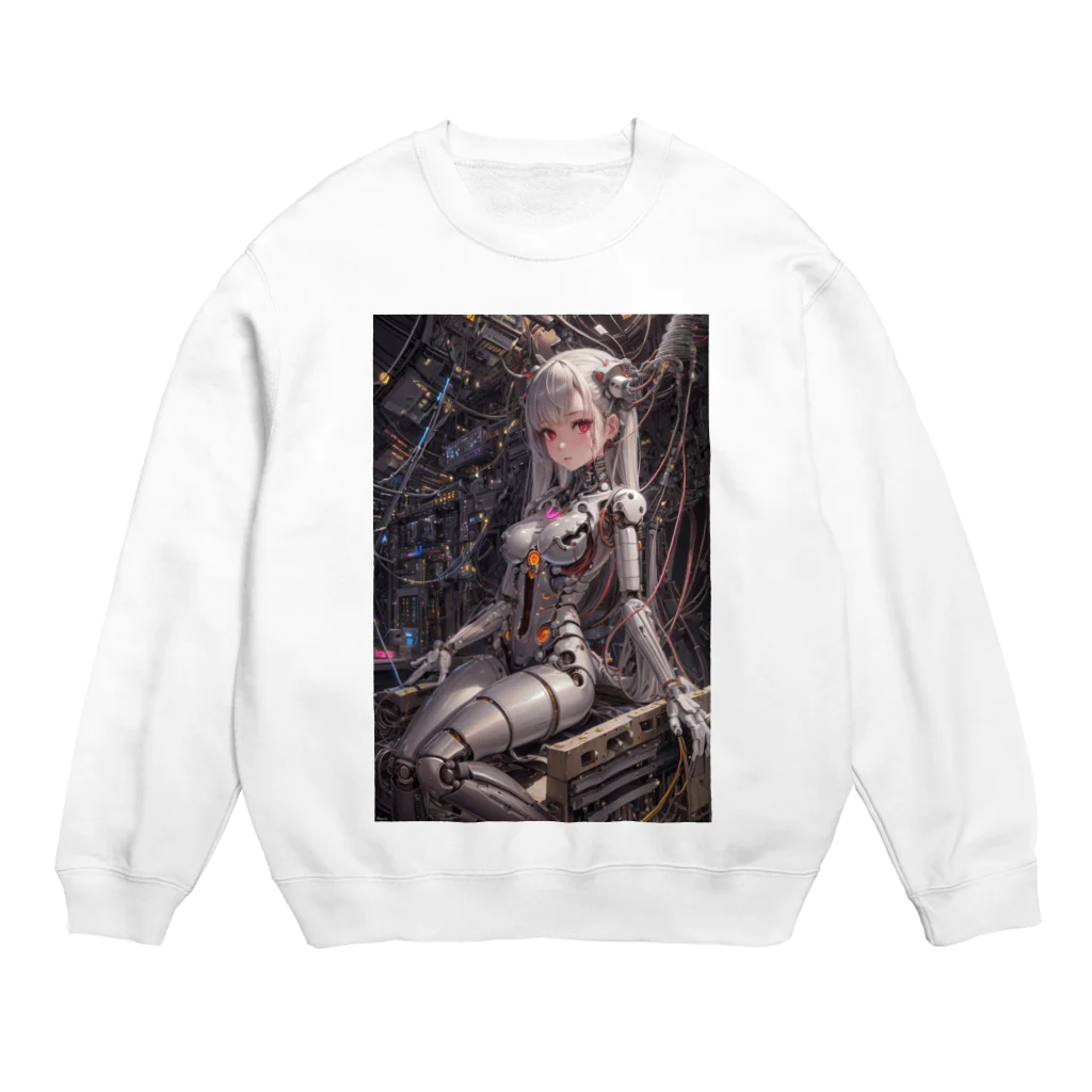 メカニカルシンセゾンビオンラインのメカニカルシンセゾンビガールのイラストのグッズ　#6 Crew Neck Sweatshirt