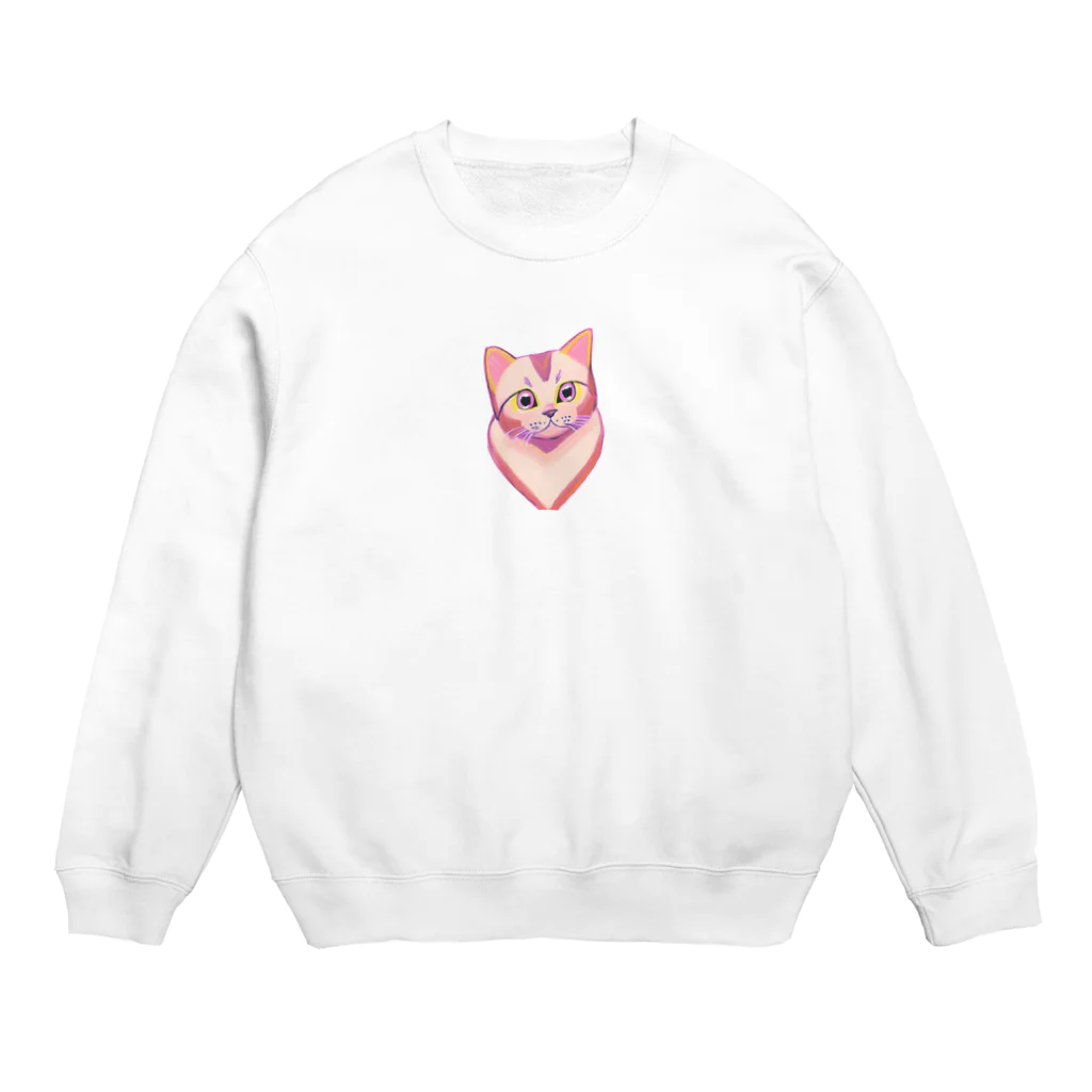 可愛い猫ちゃんのハートキュートキャット Crew Neck Sweatshirt