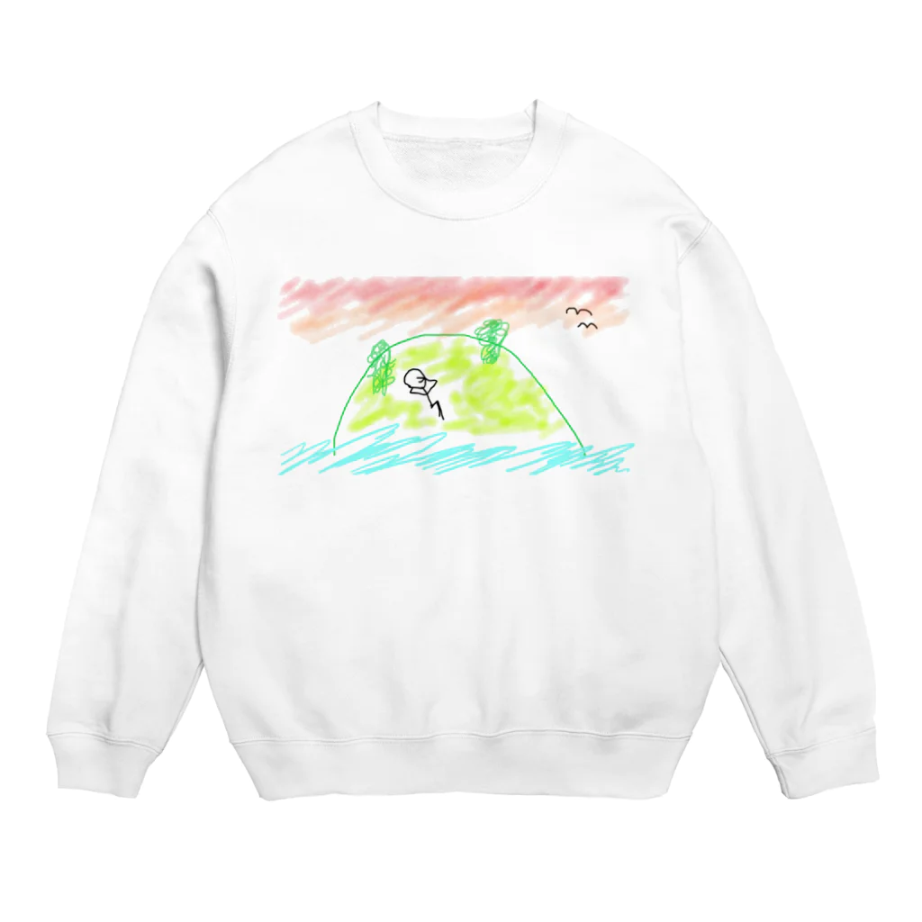 ボーにんげんの家の孤島のボーにんげん Crew Neck Sweatshirt