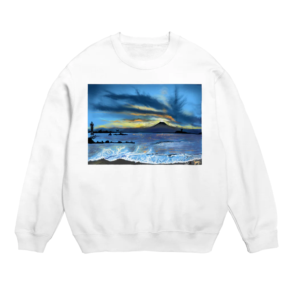 ごきげんクラブの葉山の夕陽 Crew Neck Sweatshirt