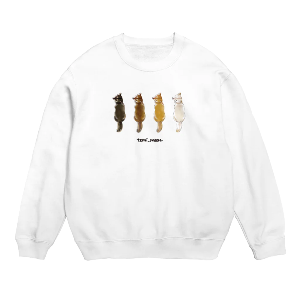 tomi_moonの【tomi_moon】柴犬ふりむきグラデーション ブラックロゴ Crew Neck Sweatshirt