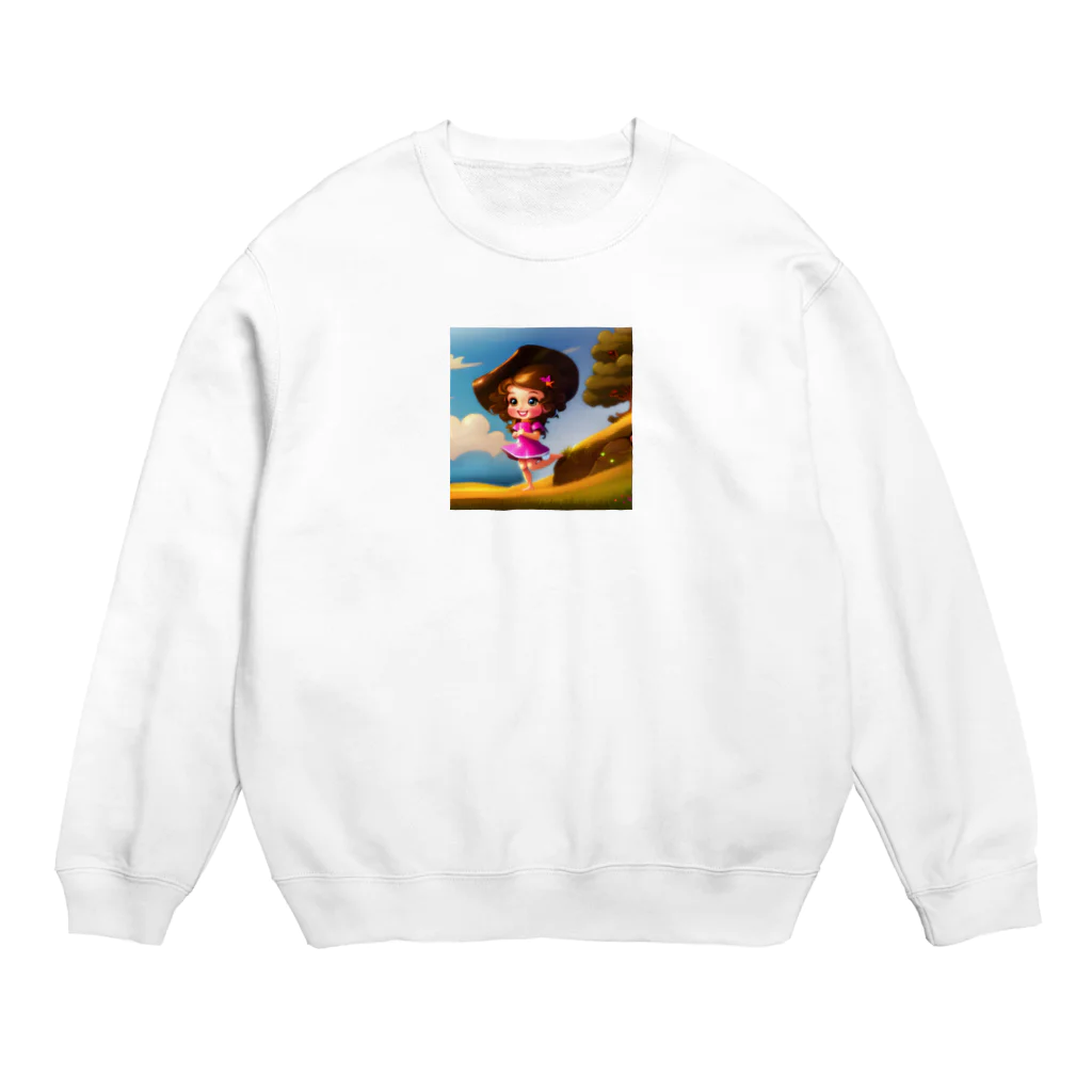 ryuji2618のハッピーガール Crew Neck Sweatshirt