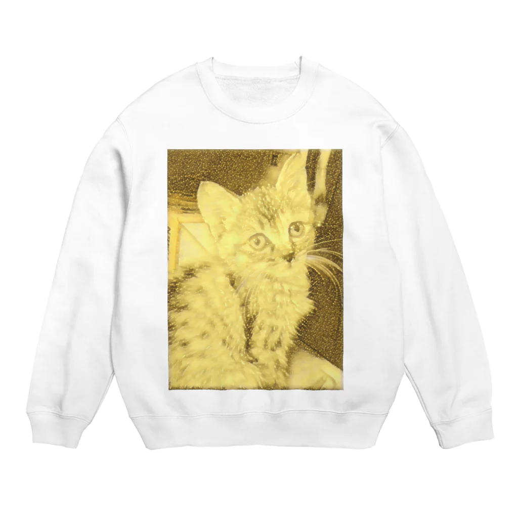 金色猫のキラキラネコ Crew Neck Sweatshirt