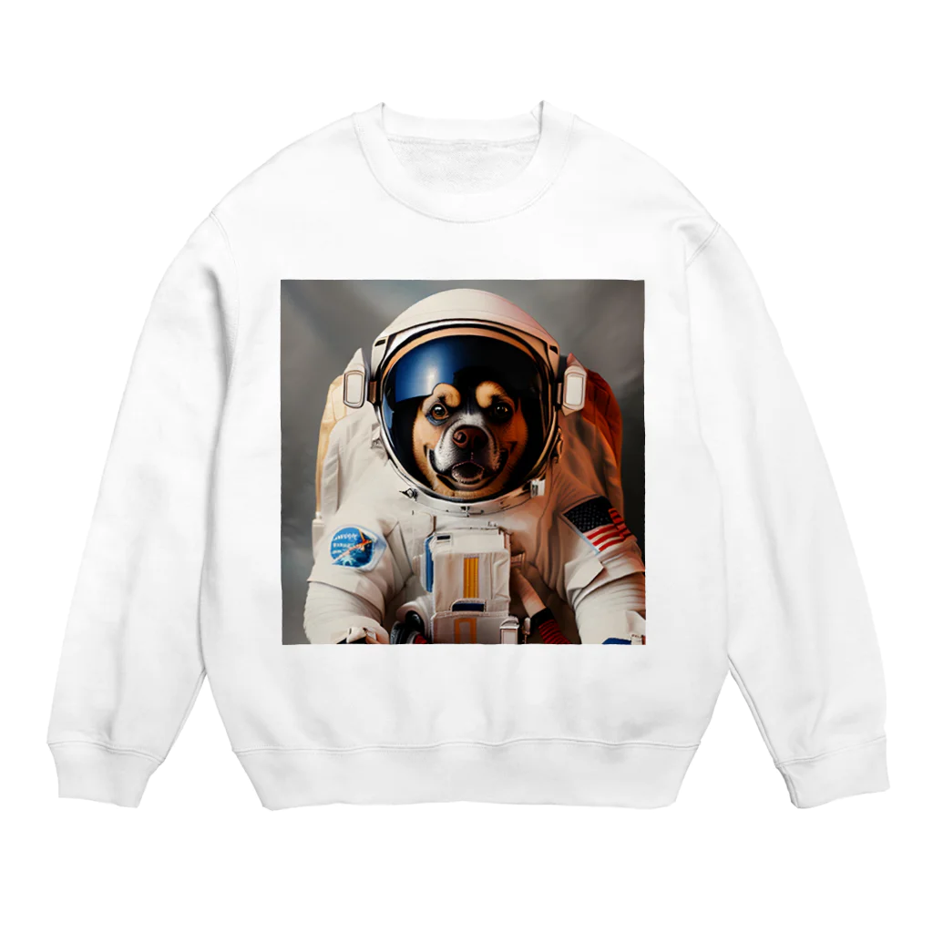 ✨そうのオリジナルグッズ✨の宇宙飛行士犬だワン！！ Crew Neck Sweatshirt