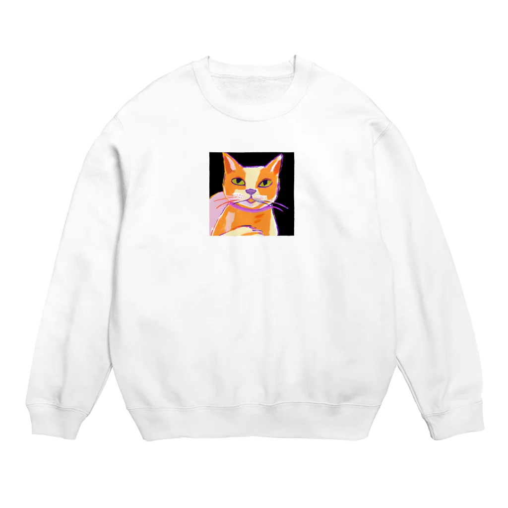 tefutefvの猫のイラストグッズ Crew Neck Sweatshirt