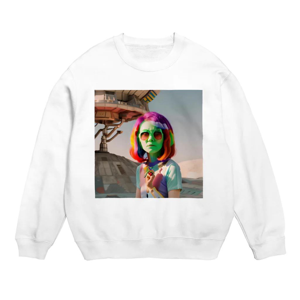 献血するドラキュラの宇宙人シリーズ Crew Neck Sweatshirt